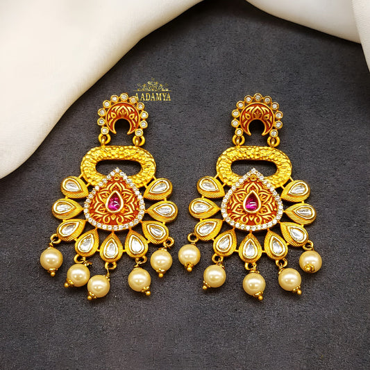 KUNDAN CHAND BALI EARRING