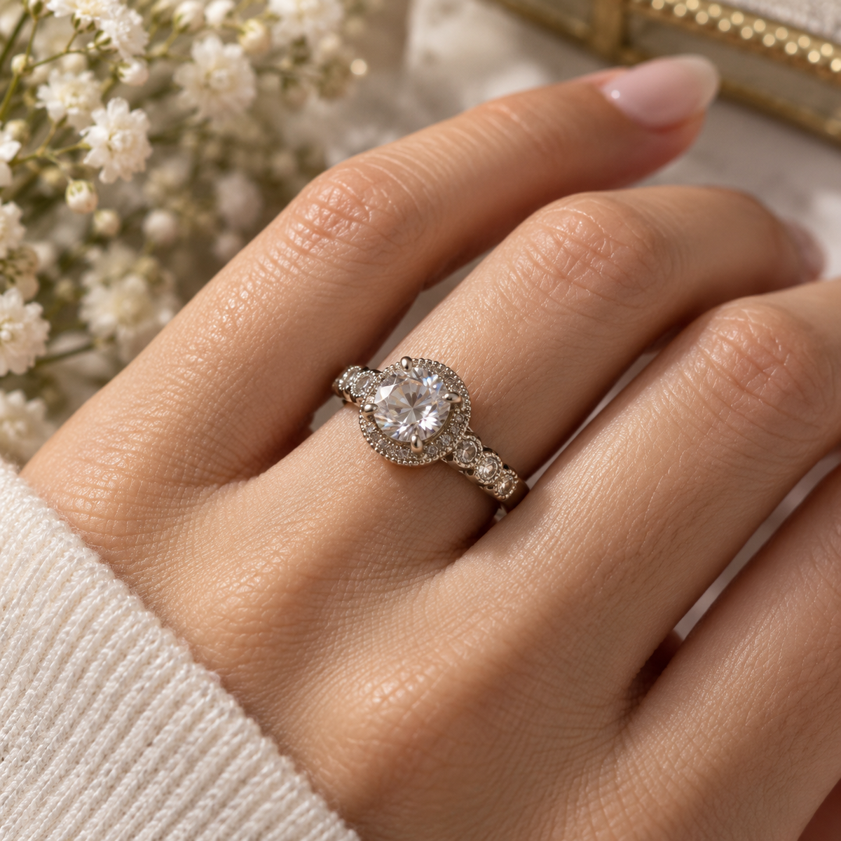 Solitaire Studded with Diamonds