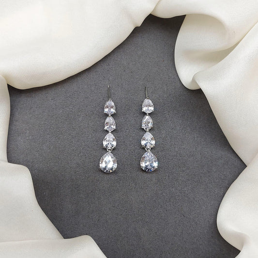 American Diamond Drop Line Band Necklace