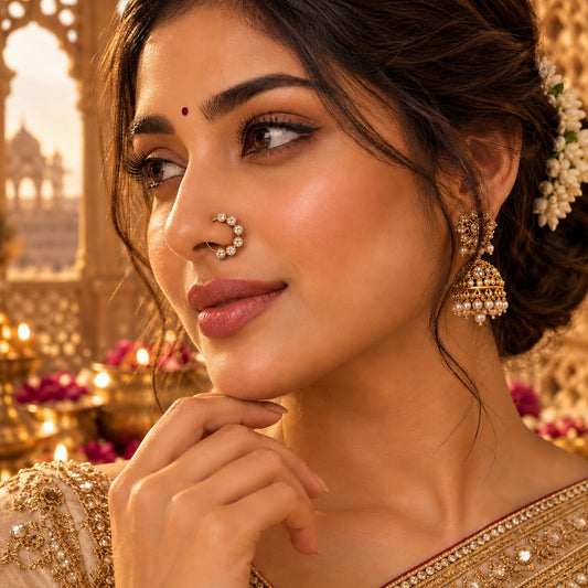 Uncut Kundan Polki Nose Ring