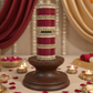 DEEP RED CHURA WITH SINGLE LINE KUNDAN BANGLES
