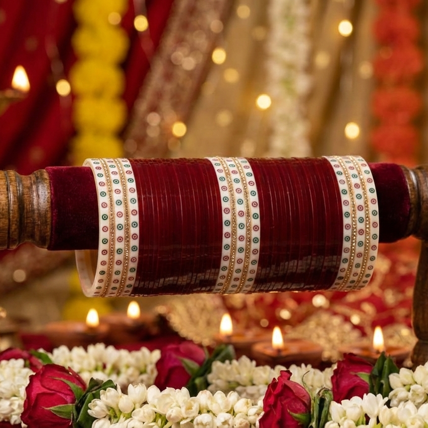 DEEP MAROON TRADITIONAL CHURA