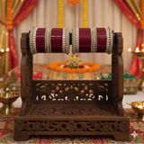 DEEP MAROON CHURA WITH KUNDAL PACHELI BANGLES