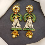PEARL FALLING MEENA KARI EARRINGS