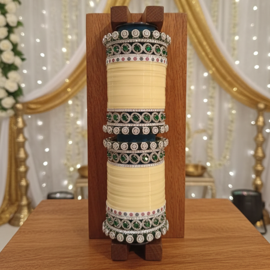 OFF-WHITE CHURA WITH A.D BANGLES