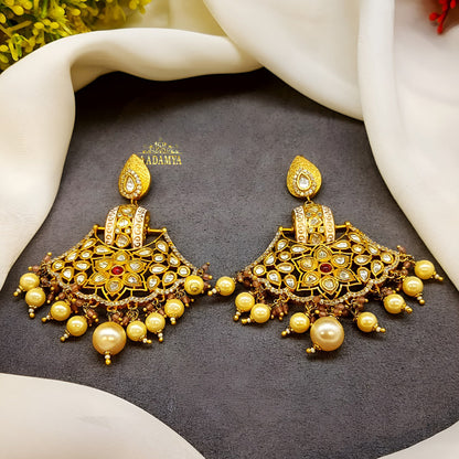 DESINGER MINT BLUE KUNDAN EARRINGS