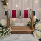 CHERRY RED CHURA WITH A.D BANGLES