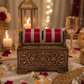 TRADITIONAL CHERRY RED CHURA WITH KUNDAN PACHELI BANGLES (VICTORIAN POLISH)