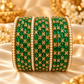 Pastel Embellished Glass Bangles with Pearl & Stone Detailing (both hands)
