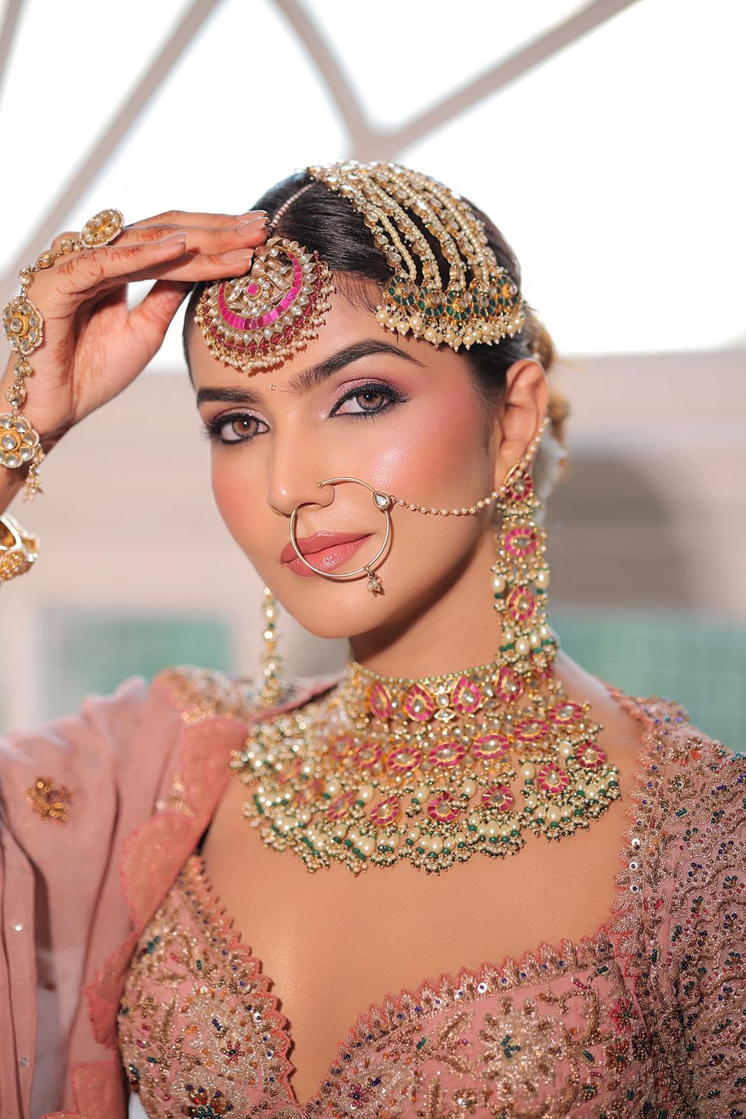 Pachi Kundan Studded with Ruby and Shell Pearl
