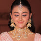 Falling Kundan Bridal Jewellery Kundan Polki Studded Shell Pearl