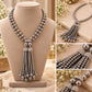 Falling Semi Precious Beads Necklace Studded with American Diamond