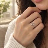 Elegant Heart & Solitare Ring