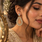 Gold Pearl and Clear Crystal Statement Earrings