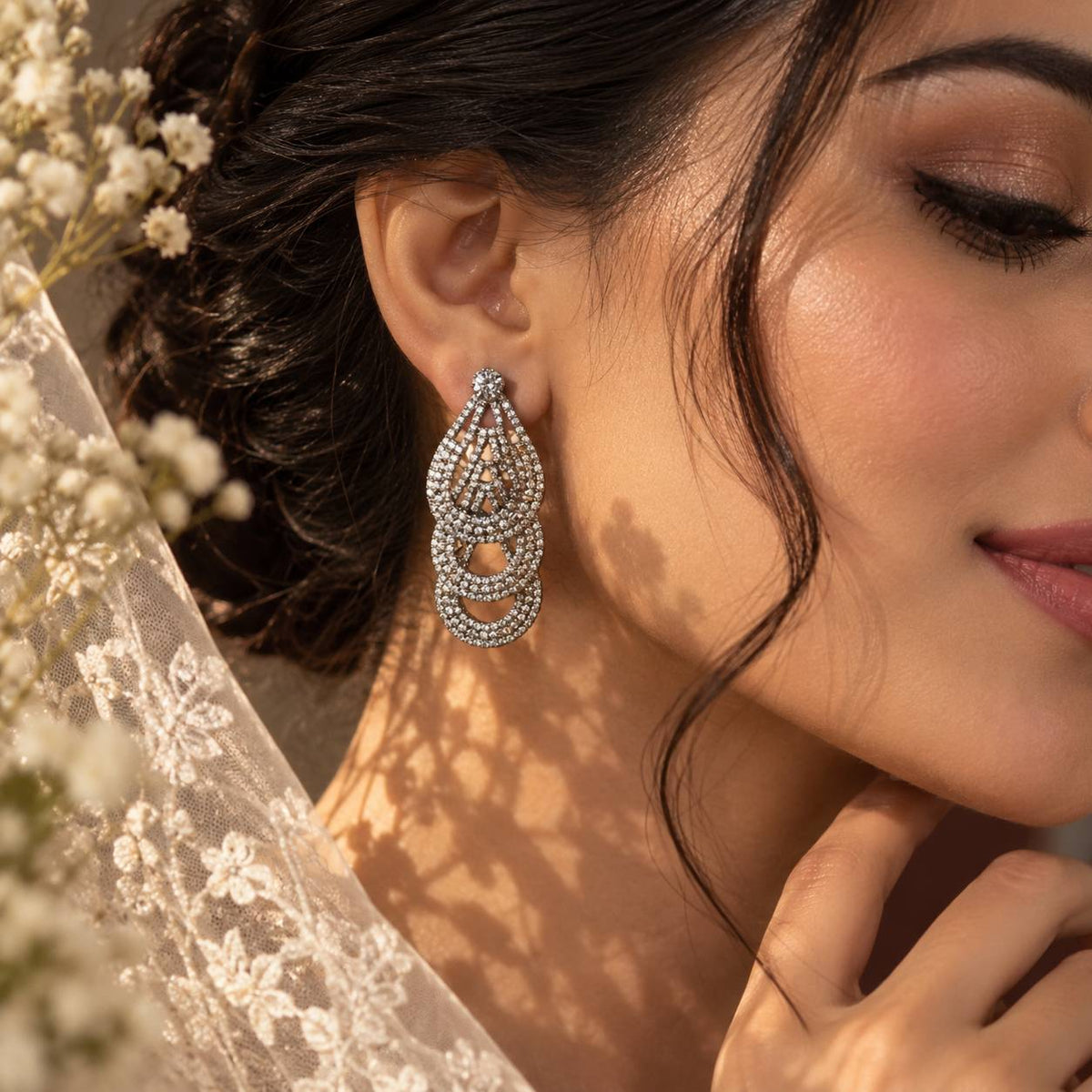 Crystal Clear Statement Drop Earrings
