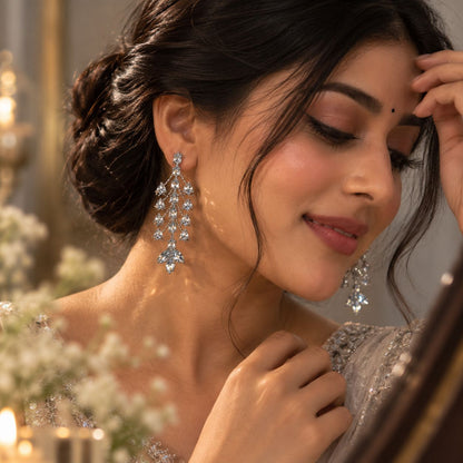Multi Layer Crystal Statement Earrings