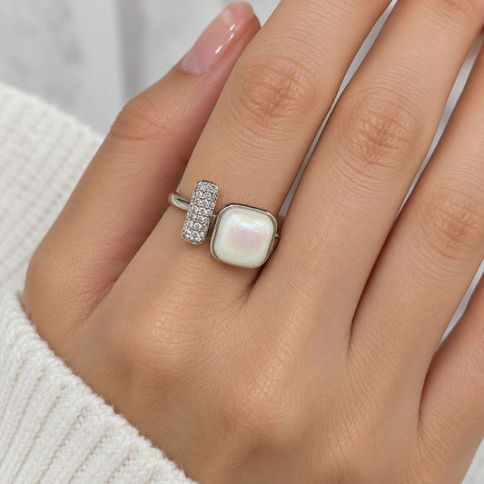 Square Shape Pearl Along with American Diamond