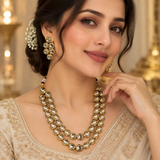 Double Line Kundan Round Shape