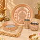 Peach & Gold Embroidered Karwa Chauth Thali Set