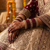 DEEP MAROON CHURA WITH KUNDAN BANGLES (VICTORIAN POLISH)