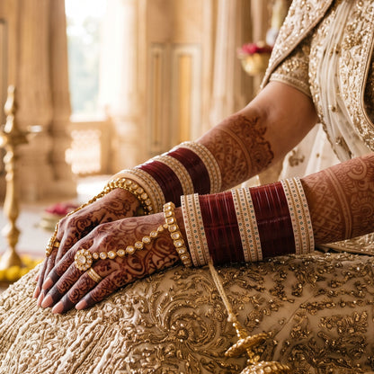 DEEP MAROON TRADITIONAL CHURA