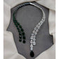 American Diamond Double Line Heart Shape Band Necklace