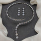 American Diamond Drop Line Band Necklace
