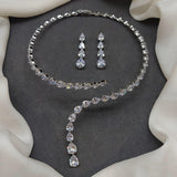 American Diamond Drop Line Band Necklace