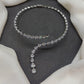 American Diamond Drop Line Band Necklace