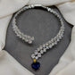 American Diamond Heart Shape Band Necklace