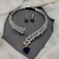 American Diamond Heart Shape Band Necklace