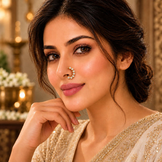 Uncut Kundan Polki Nose Ring