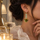 Heart Shape Ruby, Sapphire, Emerald Earings with Beads